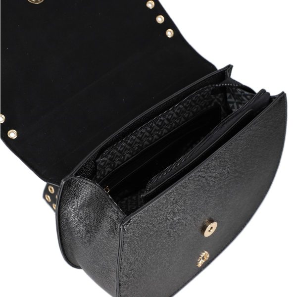 Geanta casual tip postas de femei piele ecologica neagra cu tinte si cu trei buzunare Lulu Castagnette BSDJCA2103125 8