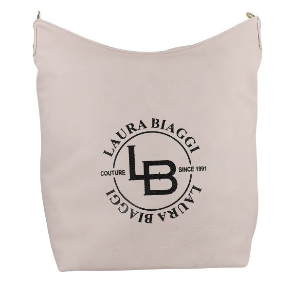 Geanta dama Shopper bej logo negru BSLBSH2103025 1