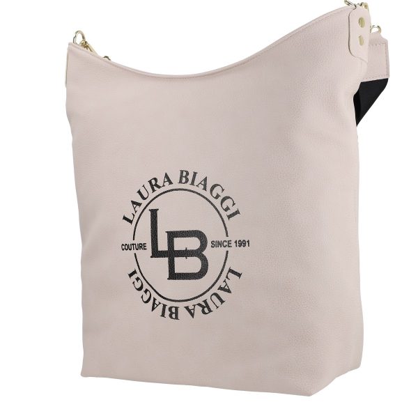 Geanta dama Shopper bej logo negru BSLBSH2103025 2
