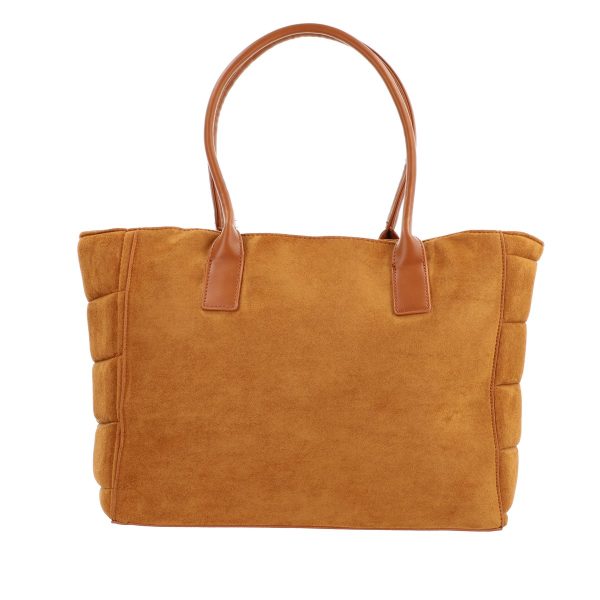 Geanta Shopper dama piele eco velur maro cu textura si buzunare suplimentare BS202011107 7