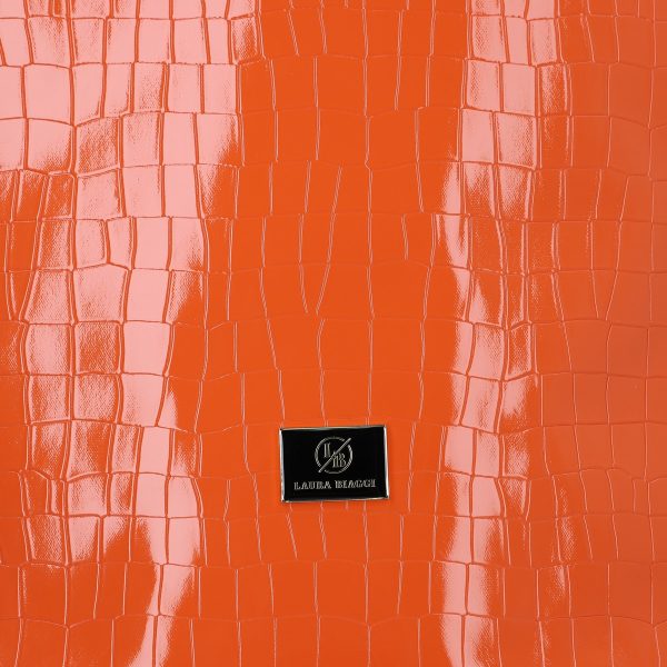 Geanta Shopper 2 in 1 mare de dama piele eco lucioasa portocalie texturata Laura Biaggi BSLBSH2104062 7