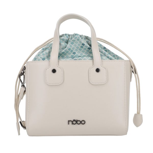 Geanta casual piele ecologica bej deschis interior modelat carouri bareta detasabila Nobo BSNOCA210277 5