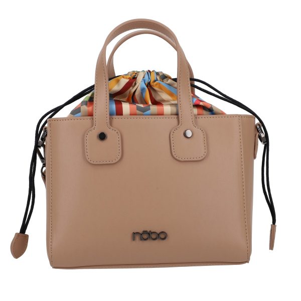 Geanta casual piele eco bej inchis interior modelat carouri bareta detasabila Nobo BSNOCA210279 5
