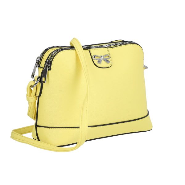 Posete Dama - Geanta casual de femei din piele eco galbena cu fundita si bretea BSPOCAMC2205133