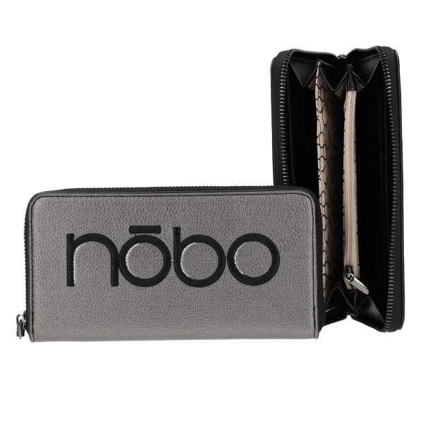 Portofel cu Fermoar Dama Elegant din Piele Ecologica Gri Texturat - Nobo BSP20201105 6