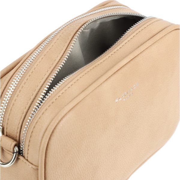 Poseta smart casual femei din piele eco bej inchis cu doua compartimente Flora&Co BSFOCA2106022 7