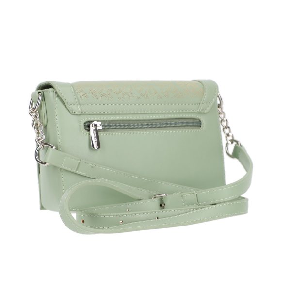 Poseta casual dama piele ecologica perforata verde cu clapeta David Jones BSDJPO2102146 7
