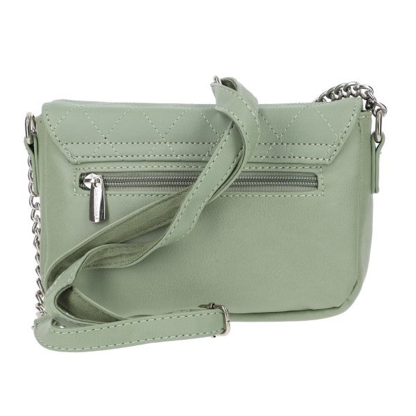 Poseta casual de dama din piele eco verde light cu lantisor David Jones BSDJPOCA210241 6