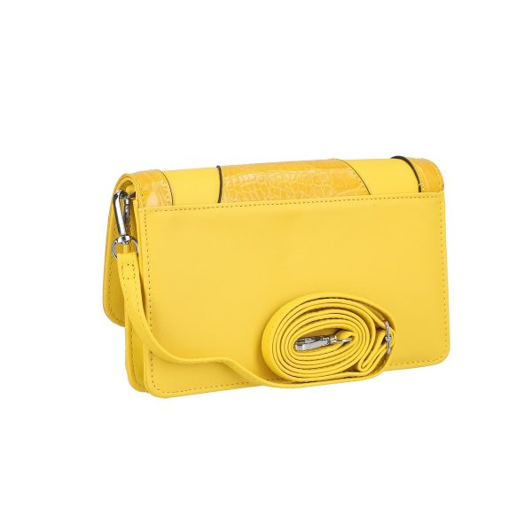 Geanta 2 in 1 portofel - telefon casual dama piele eco galben cu bretea Silviarosa BSCA2205107 4