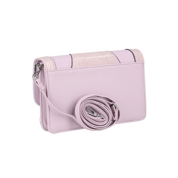Geanta 2 in 1 portofel - telefon casual de dama piele neteda eco roz cu fermoar Silviarosa BSCA2205105 6