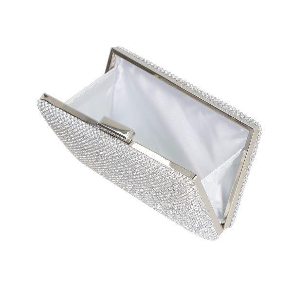 geanta dama de ocazie clutch cu cristale argintie denise bs989hd2207021 1 1