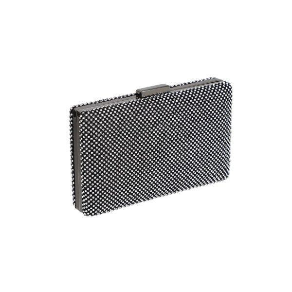 Geanta de ocazie din material negru model cu cristale inchidere accesoriu metalic Denise BS989HD2207020 5