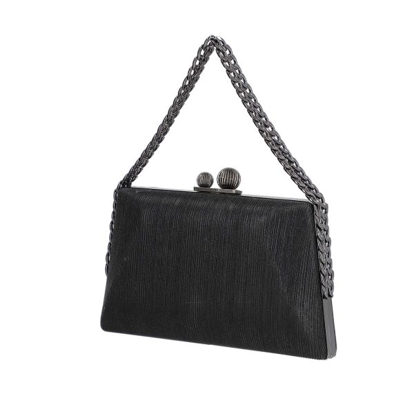 Geanta Ocazie Neagra cu Rama Metalica Inchidere cu Accesoriu - Katrina BS5712LK2207035 8