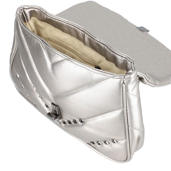 geanta de mana argintiu cu elemente metalice bscr2109038 4