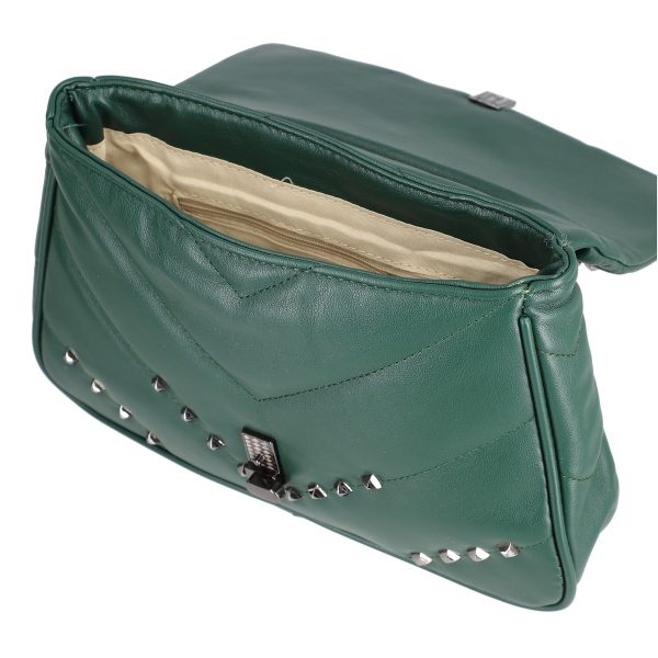 geanta de mana verde cu elemente metalice bscr2109035 4