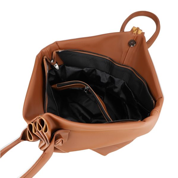 Geanta mini shopper dama piele ecologica maro impermeabil model tip sac cu maner Galanti BSGLCA2111027 5