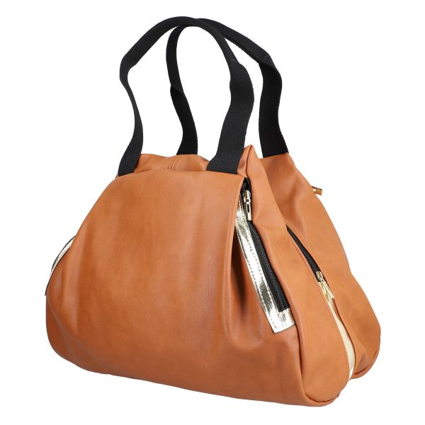 Geanta Shopper Maro Femei Piele Ecologica cu Fermoar Auriu si Buzunare Suplimentare - Laura Biaggi LBSH975G2108277 6