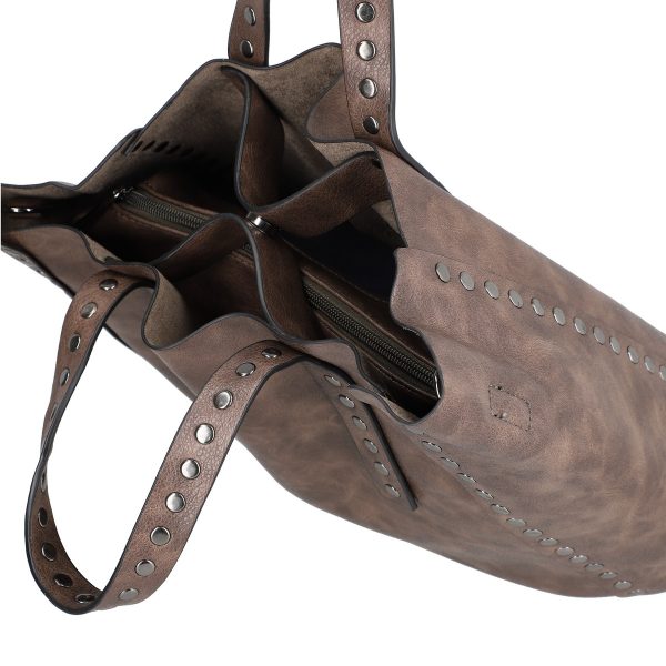 geanta shopper maro piele eco cu elemente metalice potri bsposh2108148 5