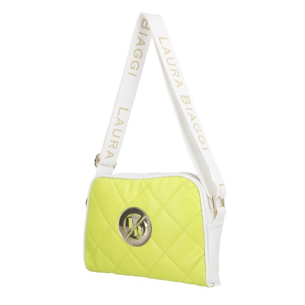 Geanta Casual Dama - Geanta de umar casual femei piele eco verde lemon cu manere confortabile Laura Biaggi BSLBCA2203030