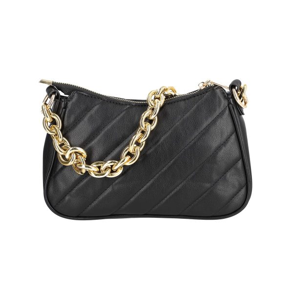 Poseta eleganta de femei piele eco neagra cu maner fashion si bretea BSPO2109056 6