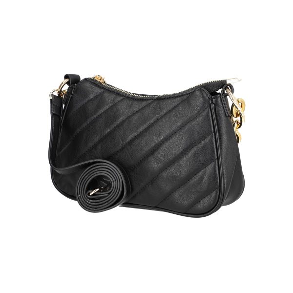 Poseta eleganta de femei piele eco neagra cu maner fashion si bretea BSPO2109056 7