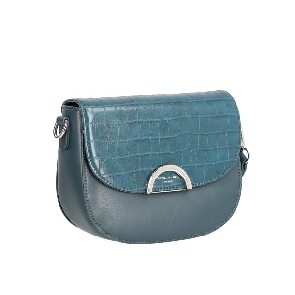 Poseta casual dama piele ecologica verde petrol texturata cu un compartiment David Jones BSDJPO2108342 5