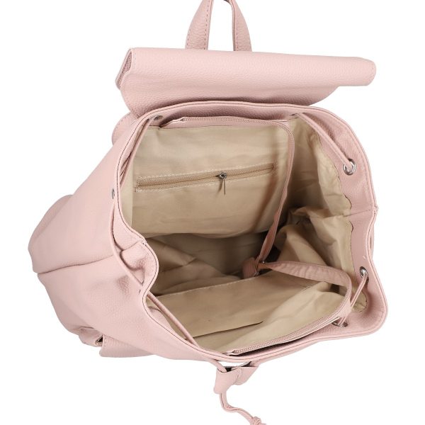 Rucsac Dama din Piele Eco Casual Roz cu Compartiment Spatios si 2 Buzunare cu Fermoar - Turbo Bags BSTBRU2201001 5