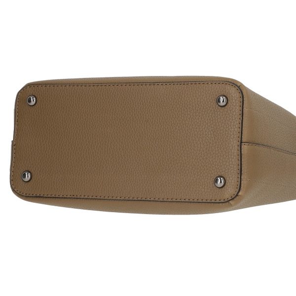 Set geanta cu portofel dama din piele ecologica kaki cu trei compartimente inchidere magnetica BSSET2202004 7