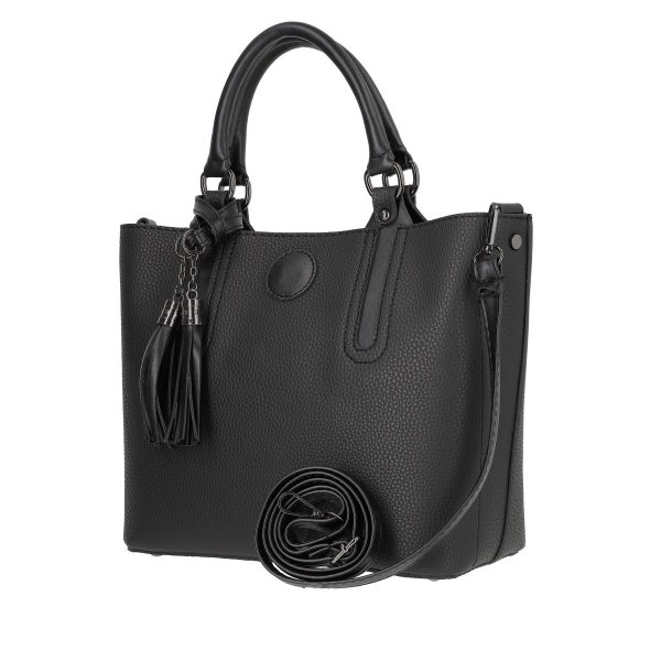 set geanta casual neagra cu portofel din piele ecologica bsset2202005 4 1