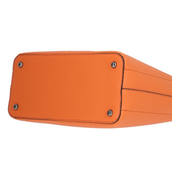 Set geanta cu portofel femei piele eco portocalie cu trei compartimente inchidere magnetica BSSET2202002 8