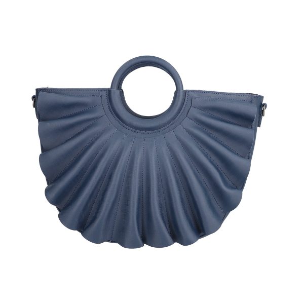 Geantă casual femei albastru impermeabil textura evantai manere rotunde Galanti BS010CNT2209031 6