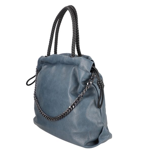 Geantă damă Shopper albastră talie mare tip sac din piele ecologică MariaC BS118SH2208444 5