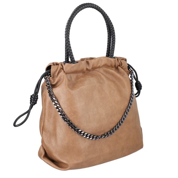 Geanta shopper - Geantă damă Shopper kaki talie mare tip sac din piele ecologică MariaC BS118SH2208441