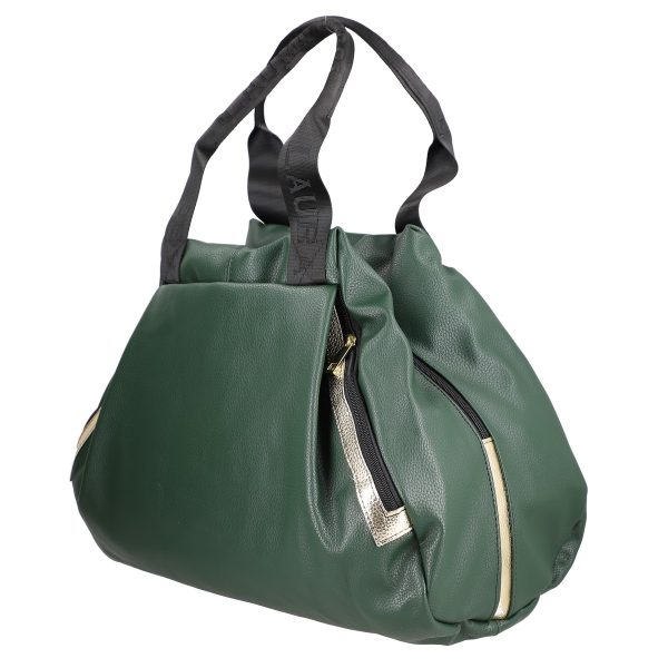 geanta dama shopper verde de talie mare fermoar cu auriu din piele ecologica laura biaggi bs975g2208215 3