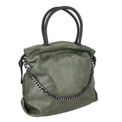 Geanta shopper - Geantă damă Shopper verde talie mare tip sac din piele ecologică MariaC BS118SH2208443
