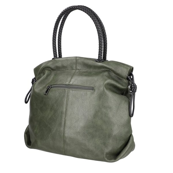 Geantă damă Shopper verde talie mare tip sac din piele ecologică MariaC BS118SH2208443 4