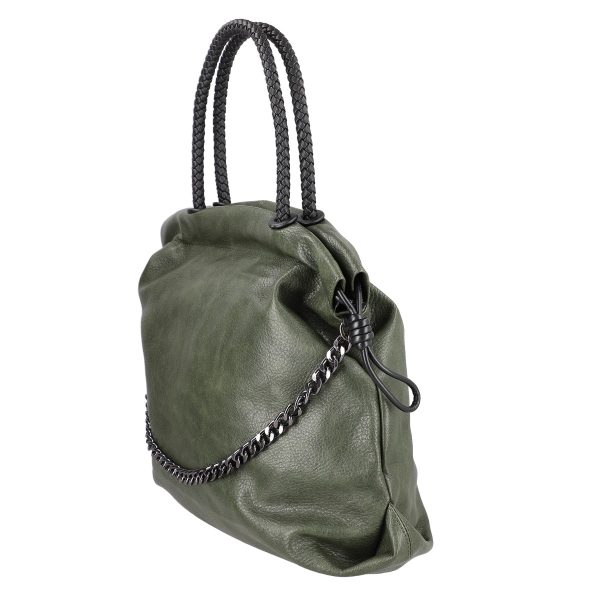 Geantă damă Shopper verde talie mare tip sac din piele ecologică MariaC BS118SH2208443 5