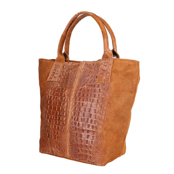geanta femei shopper din piele naturala maro breloc cu buzunar laura biaggi bs0201sh2209217 3