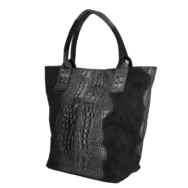 geanta femei shopper din piele naturala neagra breloc cu buzunar laura biaggi bs0201sh2209215 3