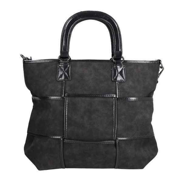 geanta femei shopper neagra talie medie model intretesut din piele ecologica mariac bs147sh2208436 2