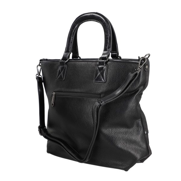 geanta femei shopper neagra talie medie model intretesut din piele ecologica mariac bs147sh2208436 3