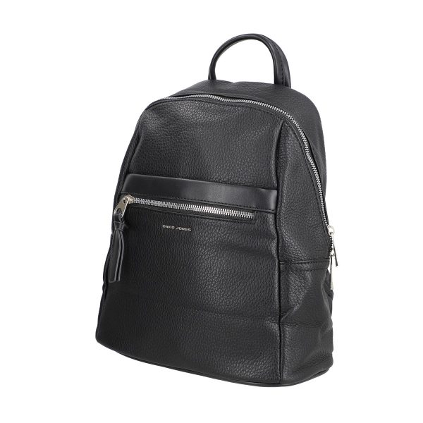 Rucsac damă piele ecologică negru cu buzunar frontal David Jones BS6807RUDJ2208416 7