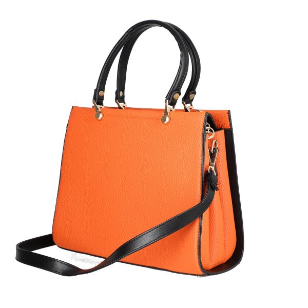 Set geantă cu portofel femei piele eco portocaliu cu trei compartimente închidere cu fermoar BS159SET2209047 5