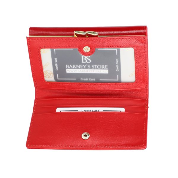 Portofel damă mini piele narturală roșu cu protecție RFID Gregorio BSP108G2210218 3