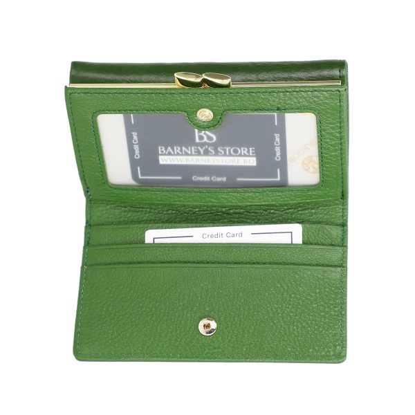 Portofel damă mini piele narturală verde cu protecție RFID Gregorio BSP108G2210216 3
