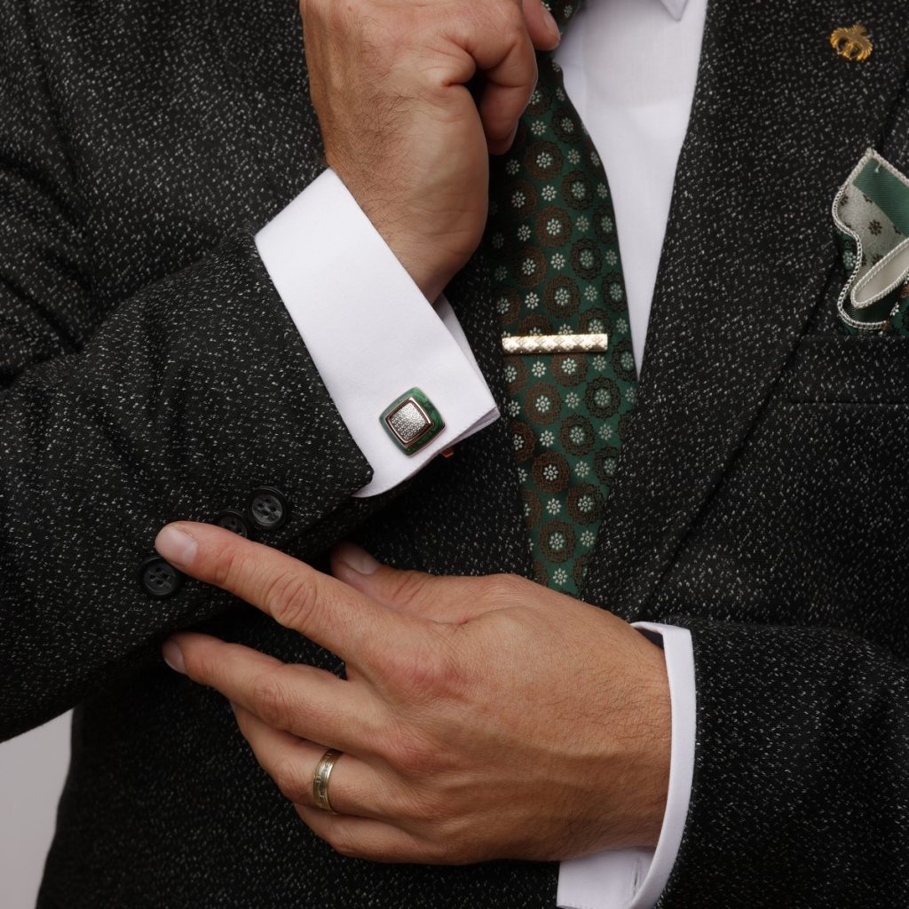 set elegant pentru barbati cravata batista instrument de scris butoni ac cutie verde bsms1pc2210536 1