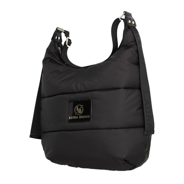 Genti Shopper - Geanta femei Shopper material sintetic negru cu un compartiment Laura Biaggi BS2125SH2301041