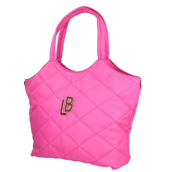 Geanta shopper - Geanta Shopper din piele eco aspect matlasat roz cu un compartiment Laura Biaggi BS1233G2301021