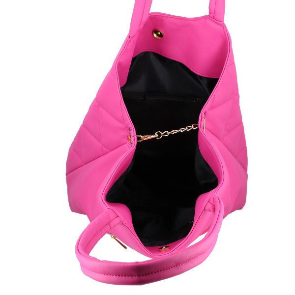 Geanta Shopper din piele eco aspect matlasat roz cu un compartiment Laura Biaggi BS1233G2301021 9