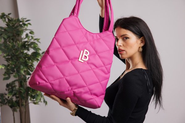 Geanta Shopper din piele eco aspect matlasat roz cu un compartiment Laura Biaggi BS1233G2301021 3